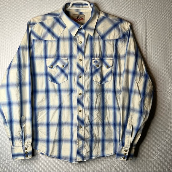 Blue & White Stripe Pearl Shirt